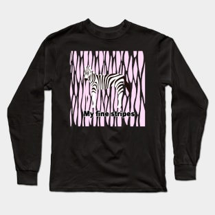 Copy of fine stripes,zebra,PINK Long Sleeve T-Shirt